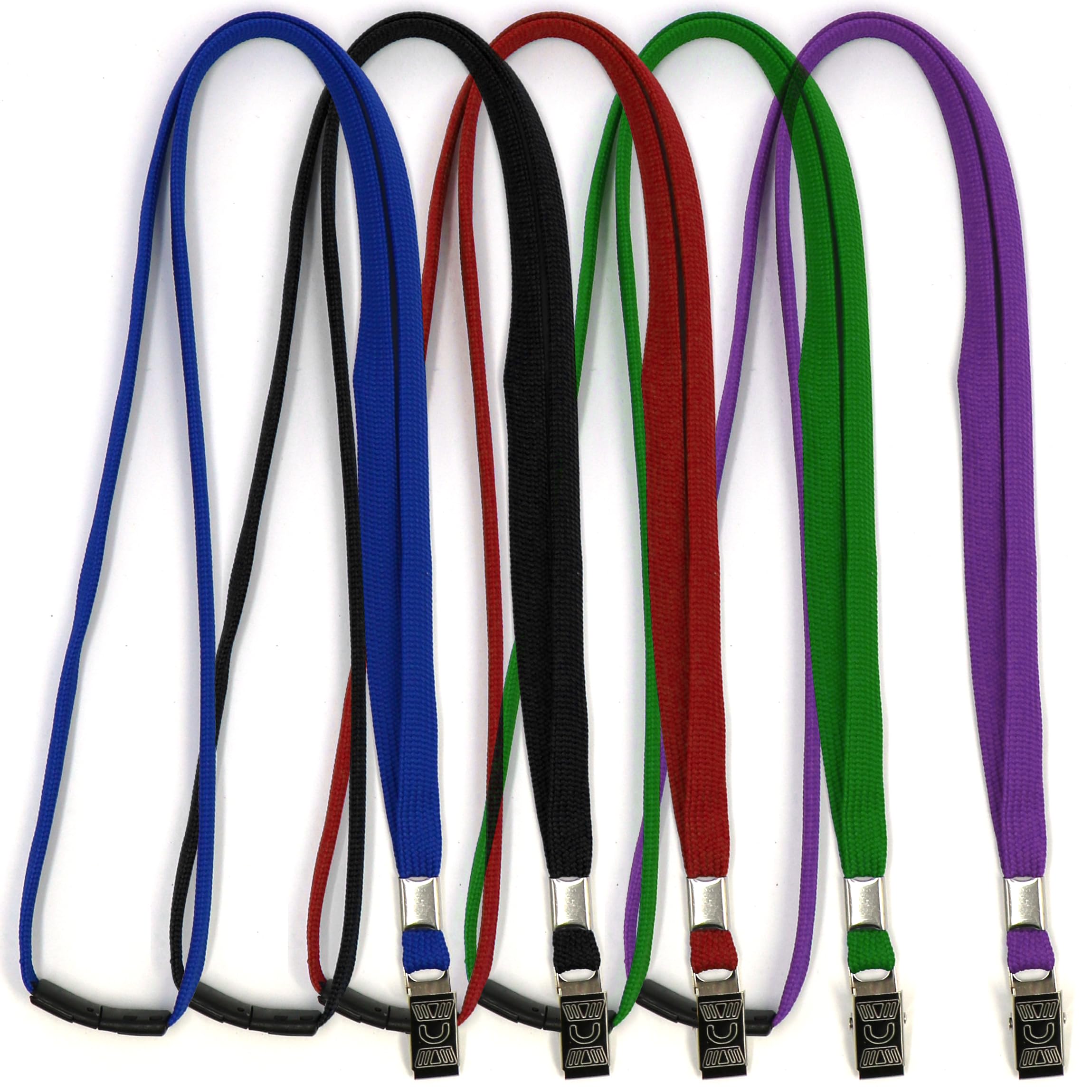 Ollain 25 Pack Breakaway Lanyards - Safety Quick Release, For ID Badges, Keys, Black