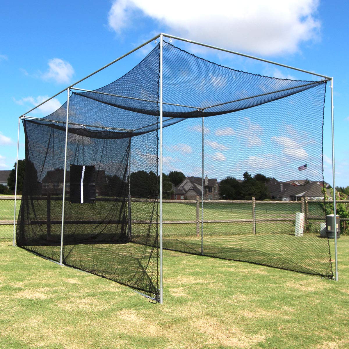 Select 20x10x10 Golf Practice Net, Baffle, and Golf Net Target with Frame Corners - 10' Poles NOT Included …