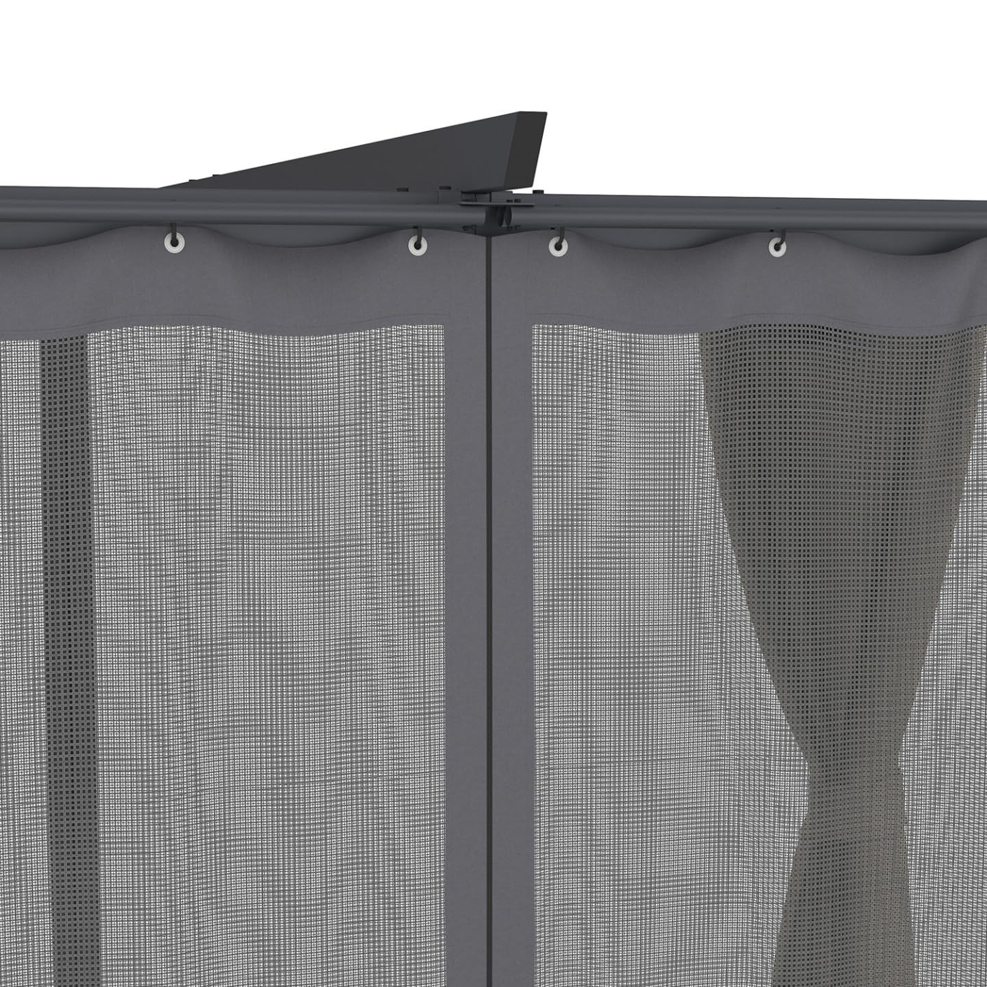 IDMarket - Pergola moustiquaire Toit rétractable 3x4 M et 4 Rideaux