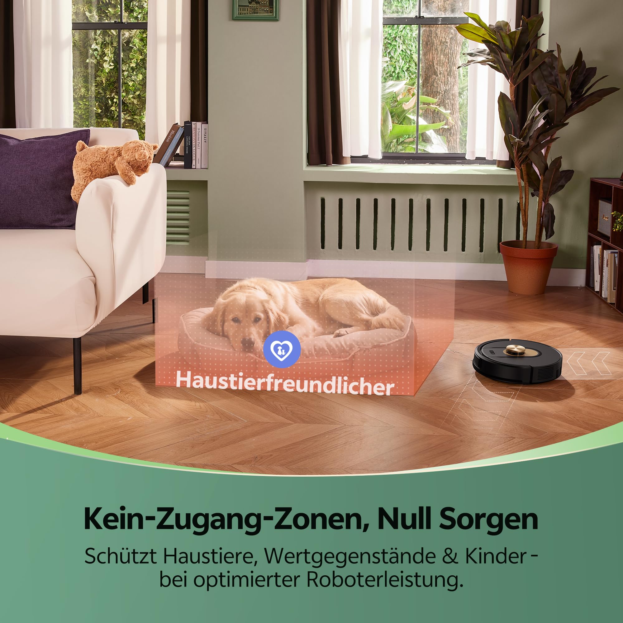 Vexilar Saugroboter mit Wischfunktion, 8000Pa & 180 Min Laufzeit Staubsauger Roboter mit LiDAR Lasernavigation & No-Go-Zonen, App/Alexa/iWatch Steuerung, Ideal für Tierhaare Teppiche (Schwarz)
