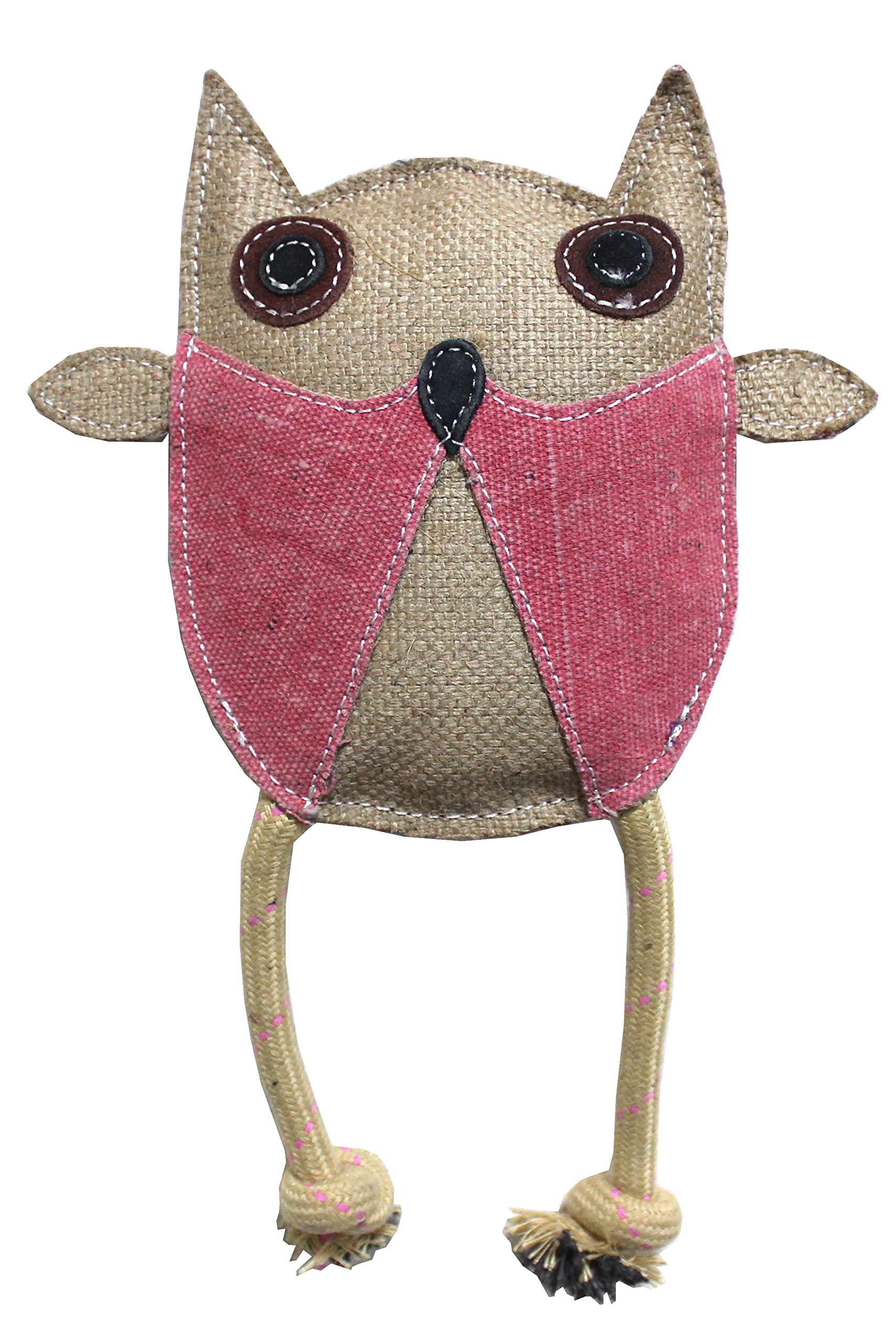 Nootie Jute Canvas Stuffed Animal Shape Squeaky Chew Toy for Dog Chewing | Stuffed Animal Pet Toy for All Breed Pupp (Rope Leg Owl) (B0B51CZ3R2) Amazon Price History, Amazon Price Tracker