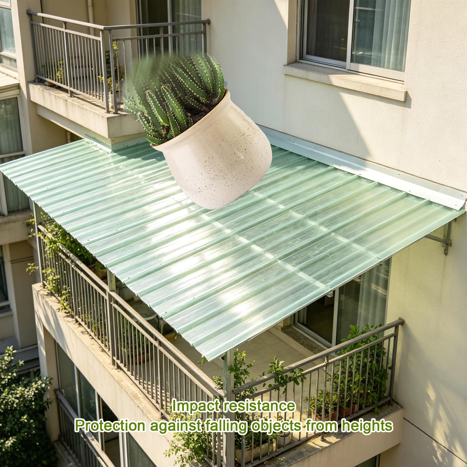 Panel para Tejado Corrugada Transparente,Paneles de Tejado Impermeable (0.9x1.1m,10 pcs)