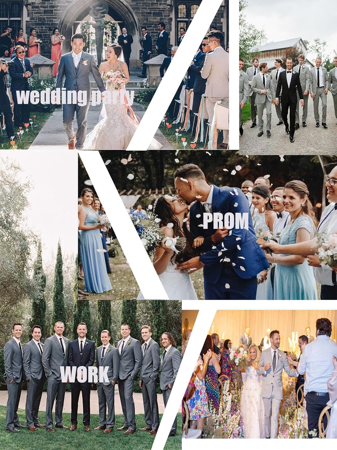 Men's Suit 3 Pieces Slim Fit Formal Business Wedding 2 Buttons Blazer Vest Pants Set Tuxedo - Image 6