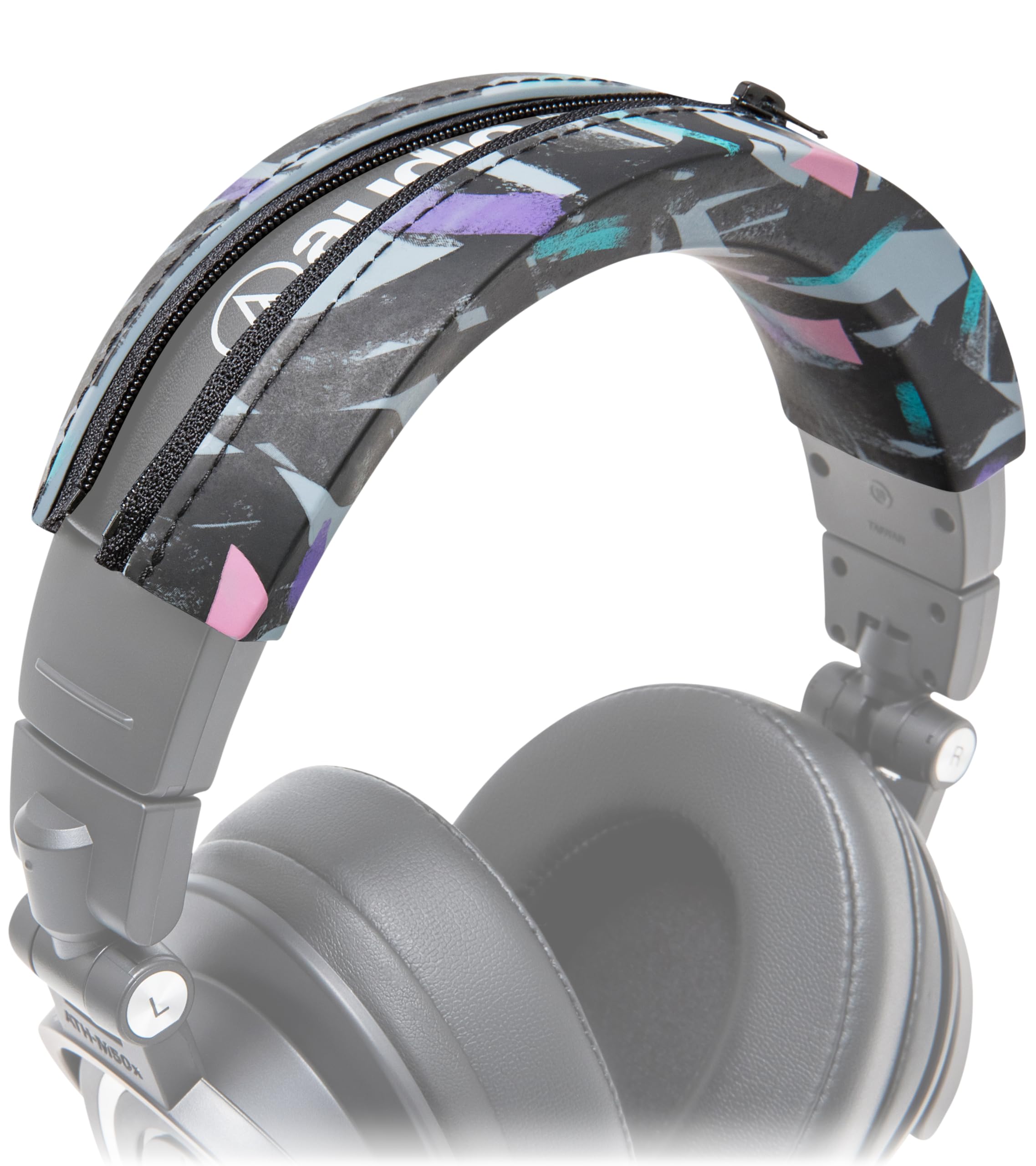 WC BandZ ATH - Upgraded Headband Cover for Audio Technica ATH M50X / M50XBT / M50 / M40X / M40 / M40FS / M30X / M30 / M20X / MSR7 by Wicked Cushions | 90's Black