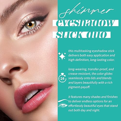 Miniatura 2 de KIMUSE 2 piezas de sombra de ojos impermeable lápiz de sombra de ojos iluminador lápiz de sombra de ojos iluminador con purpurina crema brillante