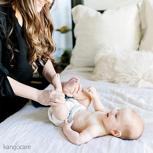 Miniatura 7 de Kanga Care Pañales reutilizables sin blanquear Birdseye 70% rayón de bambú 30% algodón plegable plano (6 unidades) talla única 4-35+lbs