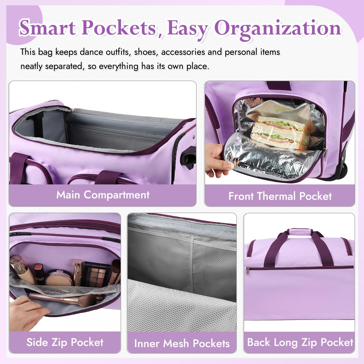 Dance Bag with Garment Rack and Curtain, 23'' Competition Bag image 4