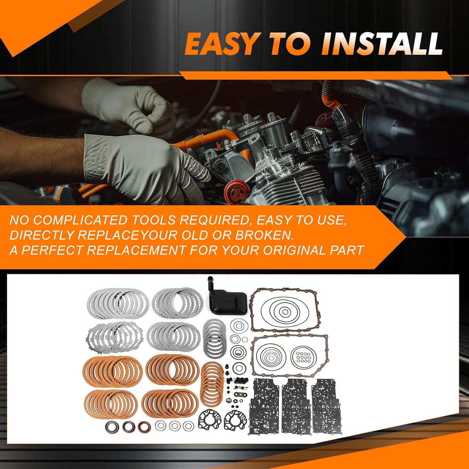 6L90 6L90E 6L80 Transmission Master Rebuild Kit w/Steels, Frictions, Filter 2006-2017 Compatible with STS-V, Sierra, Camaro