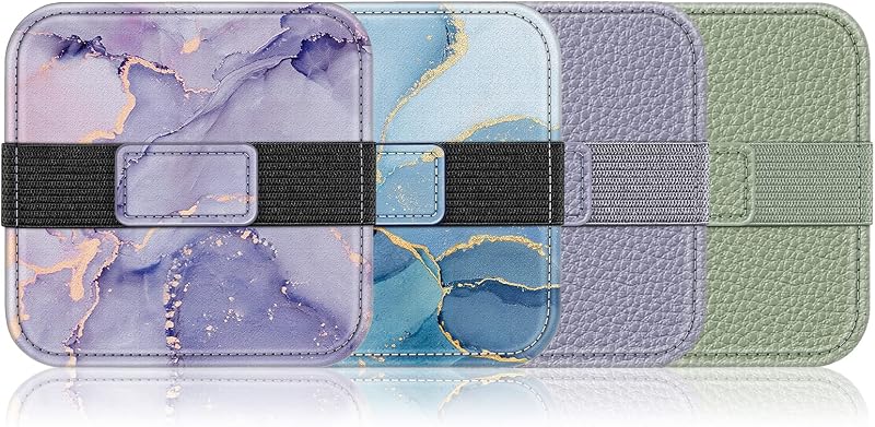 Fintie Almohadilla de limpieza de pantalla, [paquete de 4] Limpiador de pantalla de teléfono de auto de paño suave | Toallita limpiadora de microfibra con correa elástica para iPad, iPhone, MacBook, tabletas, computadora portátil, monitor (mármol)