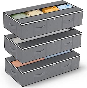 Lot De 6 Grands Sacs De Rangement Pliables De 90 L Pour Vêtements, Couvertures, Couettes, Draps De Lit, Oreillers (bleu