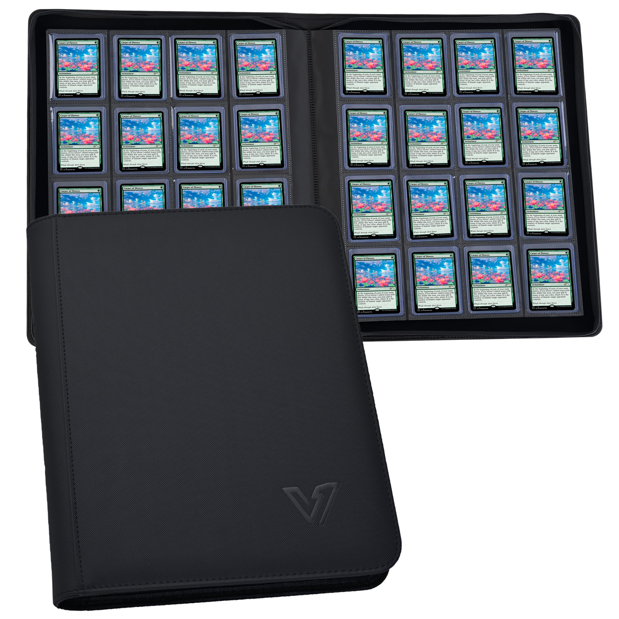 Vrsanok Toploaders Binder,Holds 640 Top Loaders,16 Pocket Top Loader Binder for 3