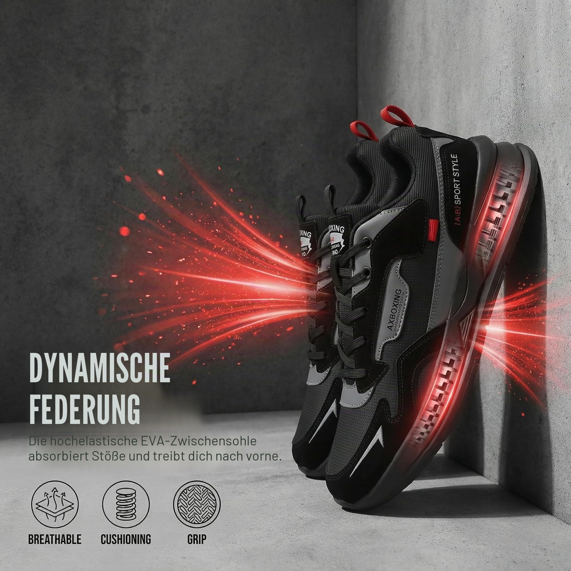 AX BOXING Leichte Sneaker Herren Freizeitschuhe Mode Herrenschuhe Atmungsaktive Laufschuhe Bequeme Sportschuhe rutschfeste Walkingschuhe Größe 40-46 EU