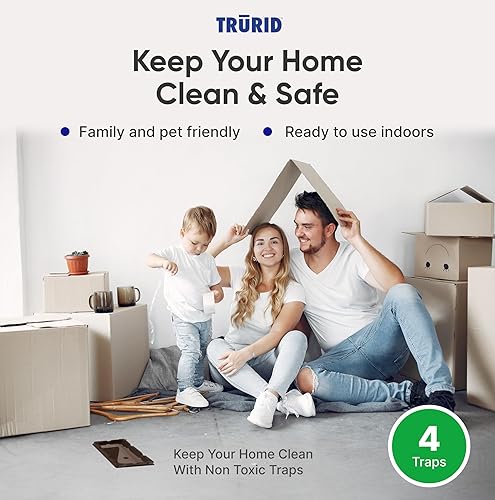 Miniatura 8 de Trampas para ratones de interior para el hogar, trampas adhesivas resistentes para ratones, ratas pequeñas, (paquete de 4) cucarachas y otros