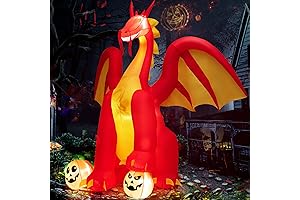 GOFLAME 9FT Halloween Inflatable Fire Dragon