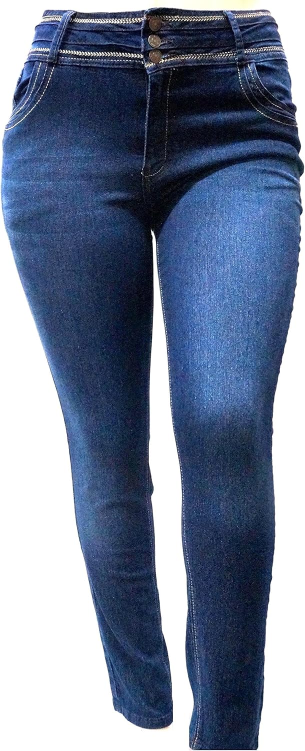 Jack David Womens Plus Size Denim Skinny Jeans Destroy Stretch Ripped Distressed Pants - Image 6