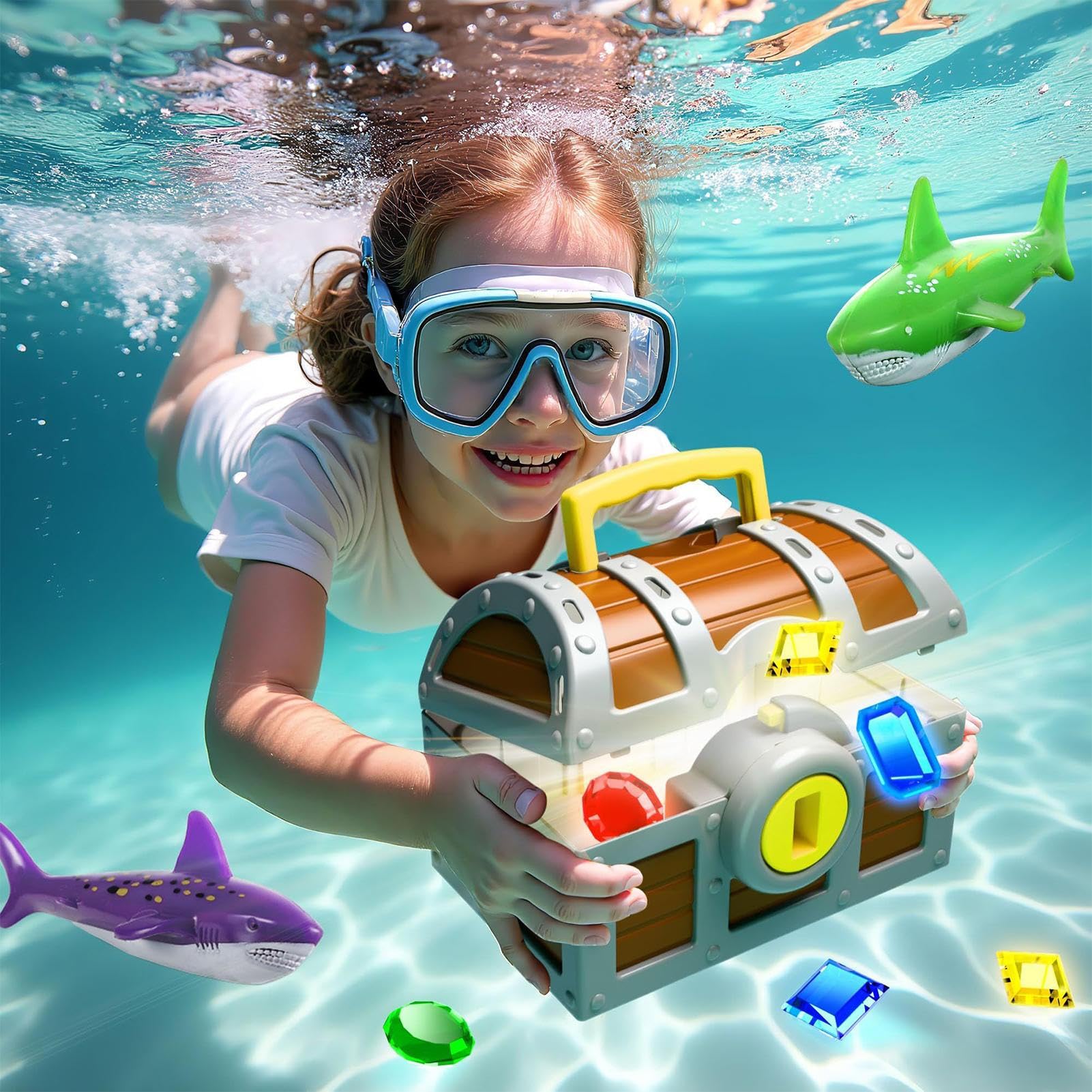Pool Treasure Chests Dive Toy, Kids Pool Diving Toys, Funny