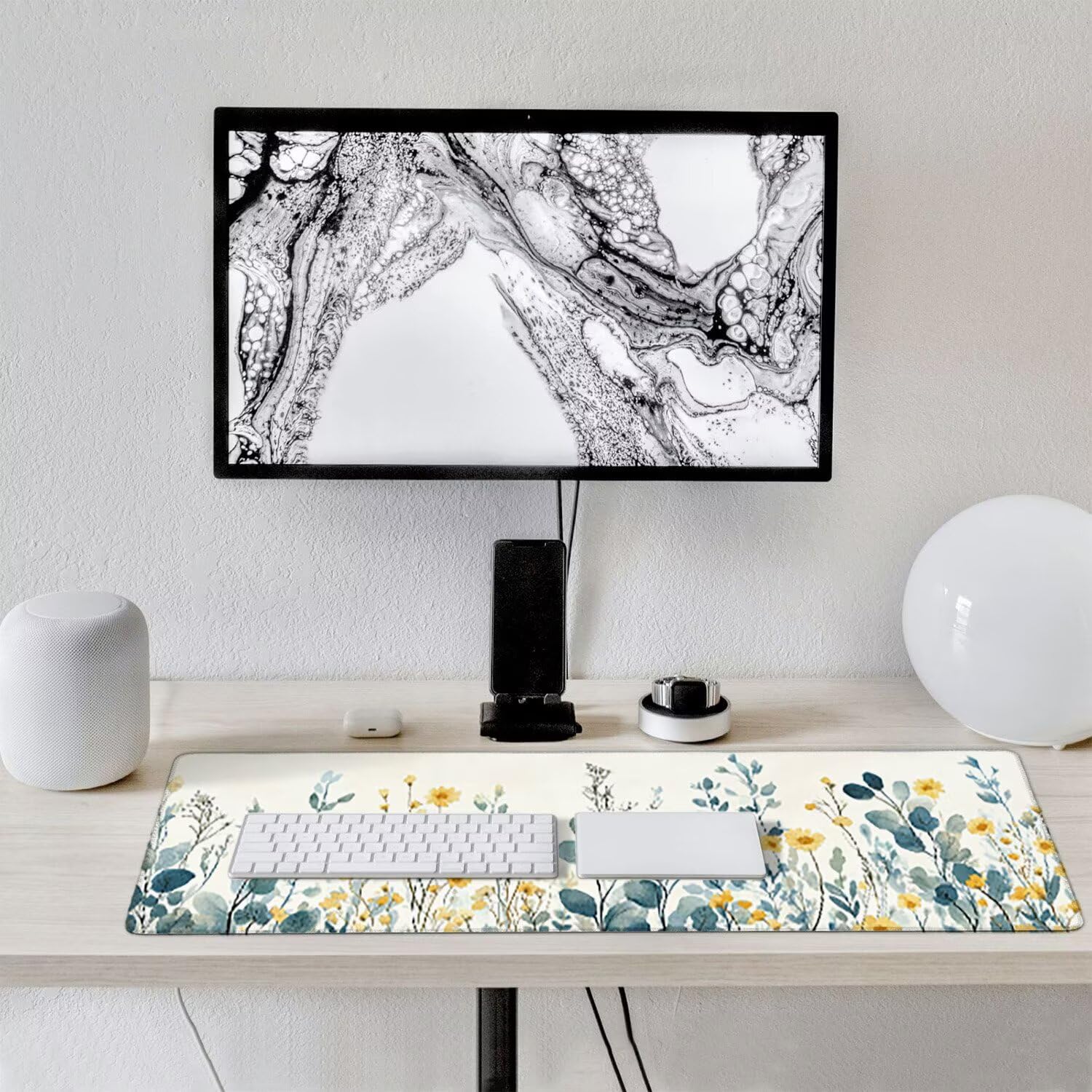 Podkładka pod mysz do gier XXL duża mysz 1200 x 500 mm, duża podkładka pod biurko z antypoślizgową gumową podstawą dla graczy, poprawia precyzję i szybkość (wiosenne kwiaty) o-361