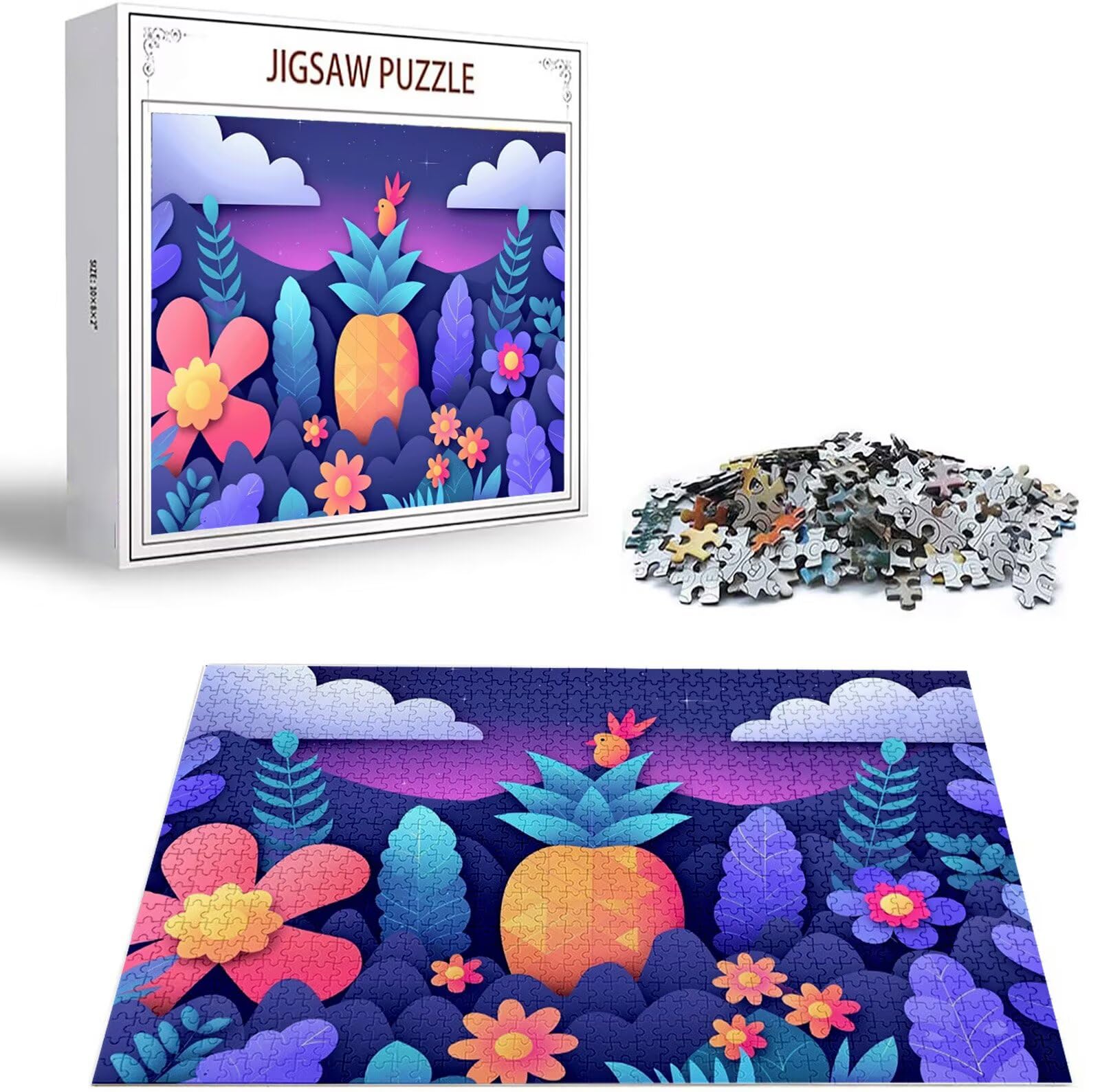 Puzzle 1500 elementów dla dorosłych, papuga 1500 elementów, trudne puzzle, drewniane kwiaty dla dorosłych, z pudełkiem do pakowania, puzzle dla całej rodziny, dekoracja ścienna, prezent B-238