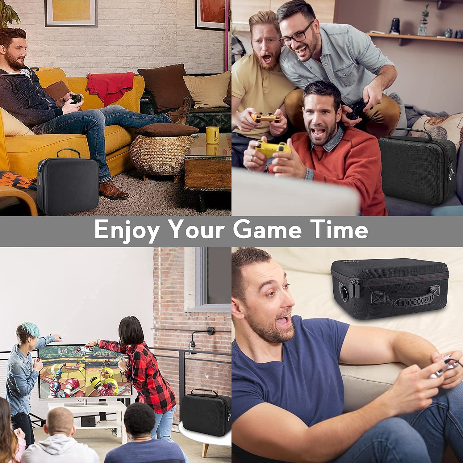 COOWPS Switch Case Compatible with Nintendo Switch and Switch OLED Model, Full Protection Hard Switch Carrying Case Travel Bag fit Switch Console Pro Controller Accessories Black