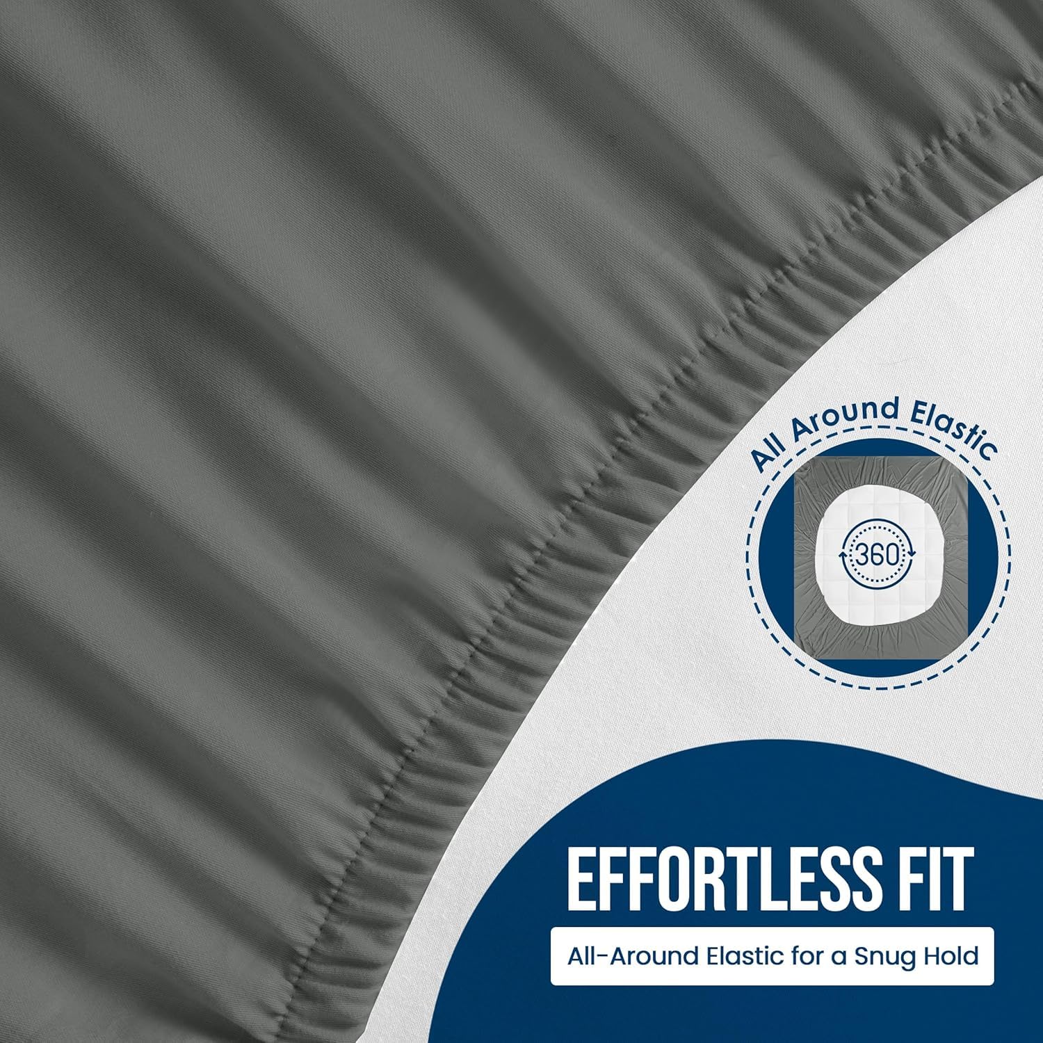9villa 100% Waterproof Premium Cotton Feel Mattress Protector King Size| Ultra Soft Breathable & Hypoallergenic Fitted Bed Protector Terry Cover | Fits Upto 10 Inches (Grey, 72 x 78,6x6.5 Feet) 1