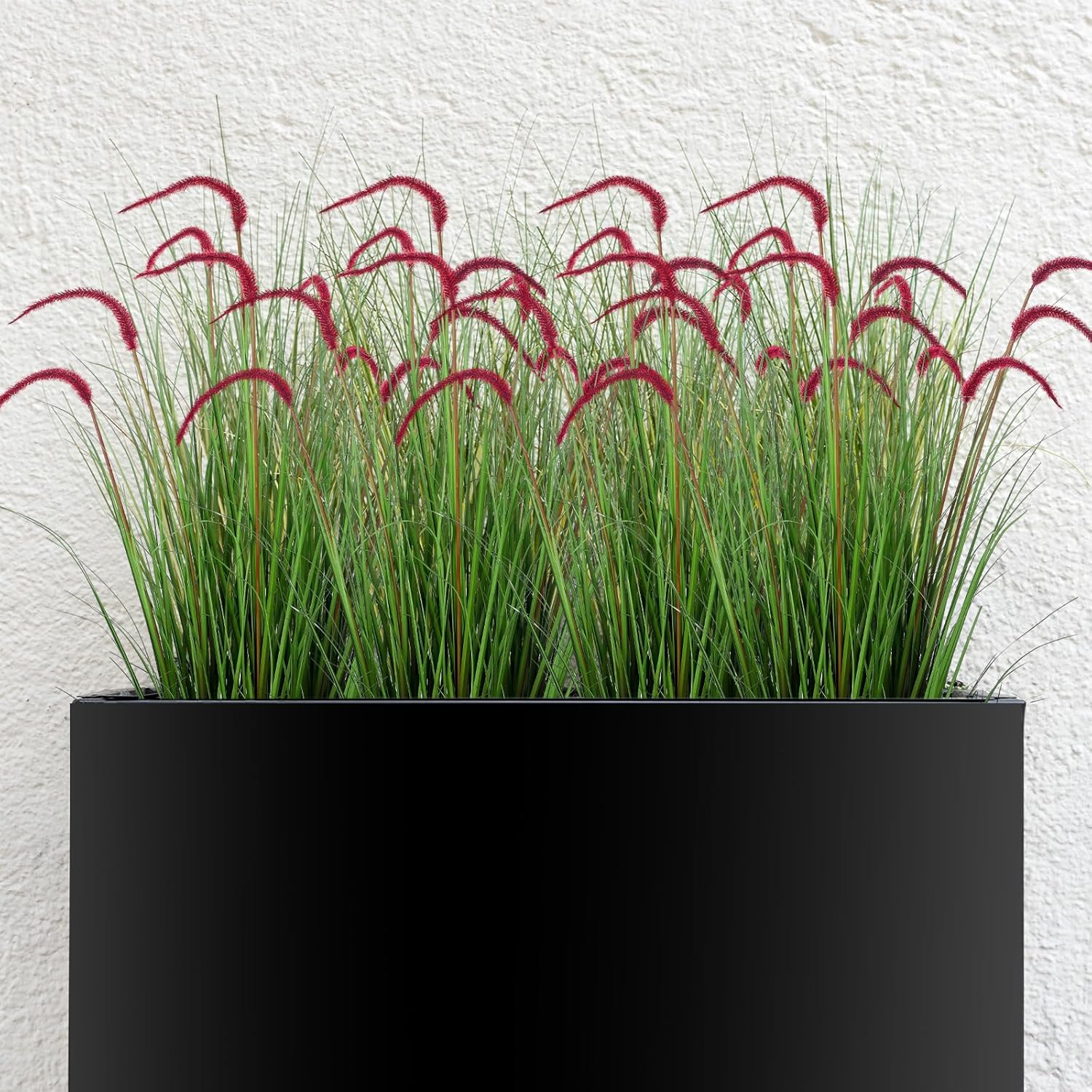 Jexine 2 Pieces Faux Plants Outdoor 4 ft Tall Artificial Grass Plant Potted Artificial Setaria Grass Faux Greenery Floor Plants for Housewarming Gift House Garden Lobby Outdoor (Purple) - Image 8