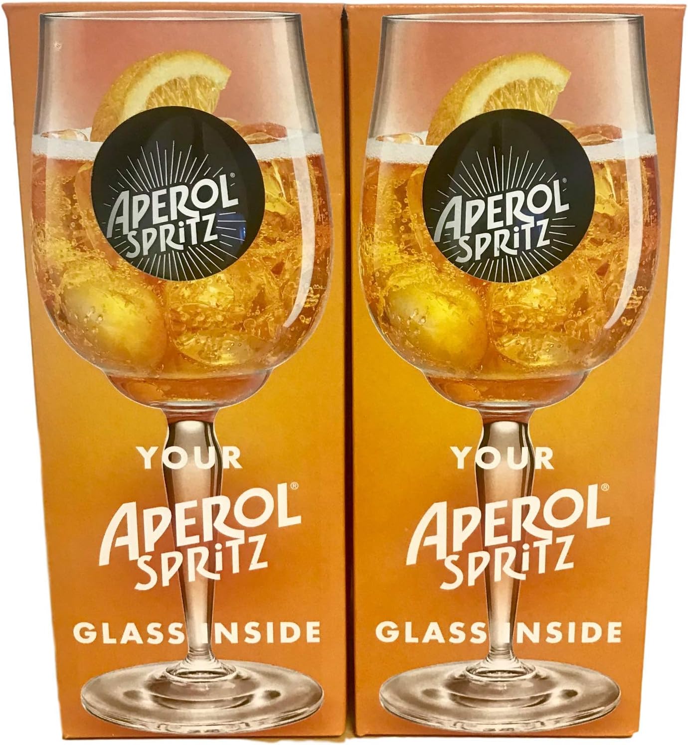 APEROL Spritz Cocktail Glasses X2 in GIFTBOXES 51cl STEMMED Glass