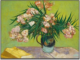 Yomcut Vincent Van Gogh Wall Art - Still Life With Oleander Art Print - Still Life Painting Picture - Flower Poster - Cool Home Decorate for Bedroom Office Hallway Unframed（9x12in/23x30cm）