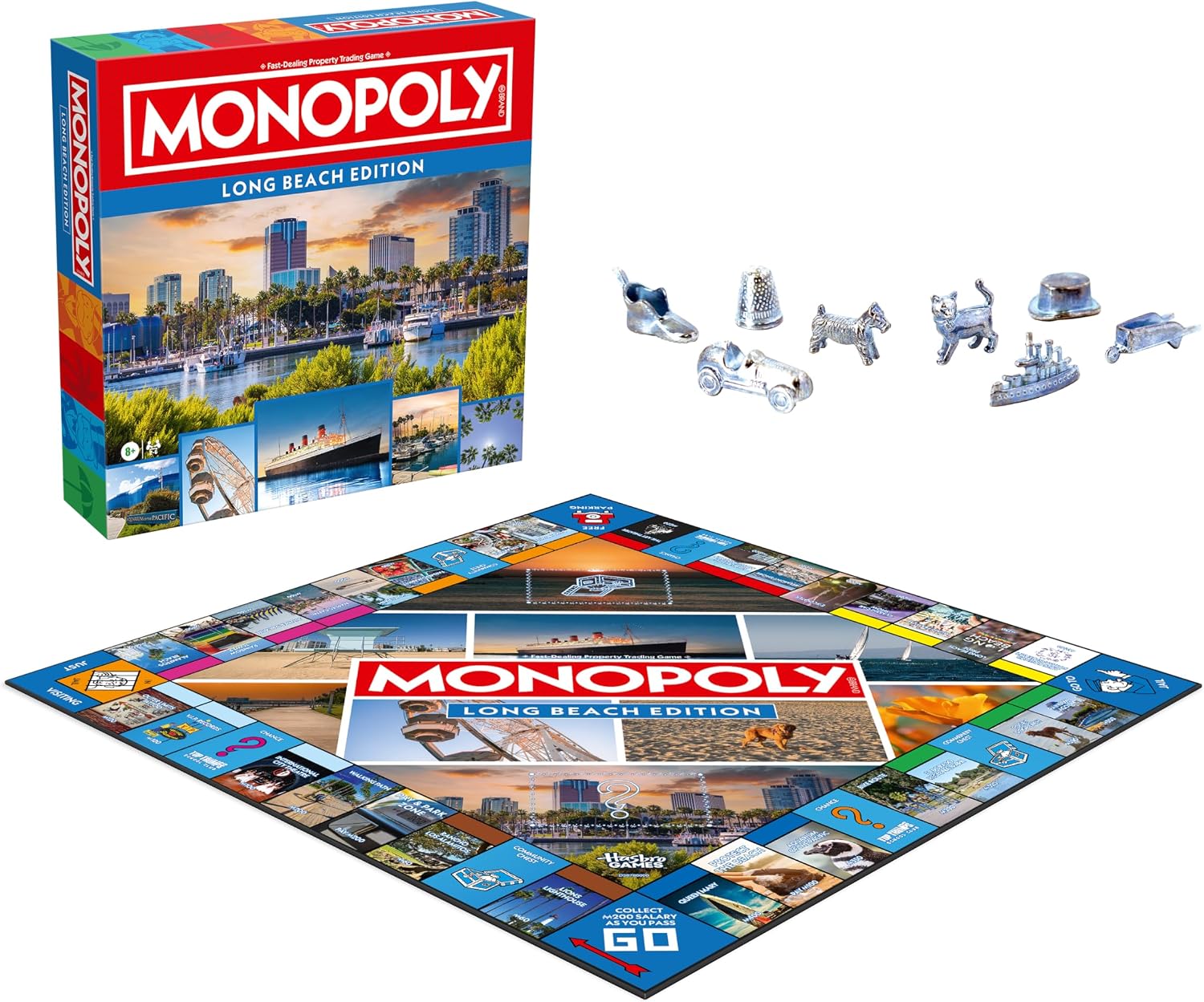 Monopoly Board Game – Long Beach, CA Edition: 2-6 Players Family Board Games for Kids and Adults, Board Games for Kids 8 and Up, Great for Game Night