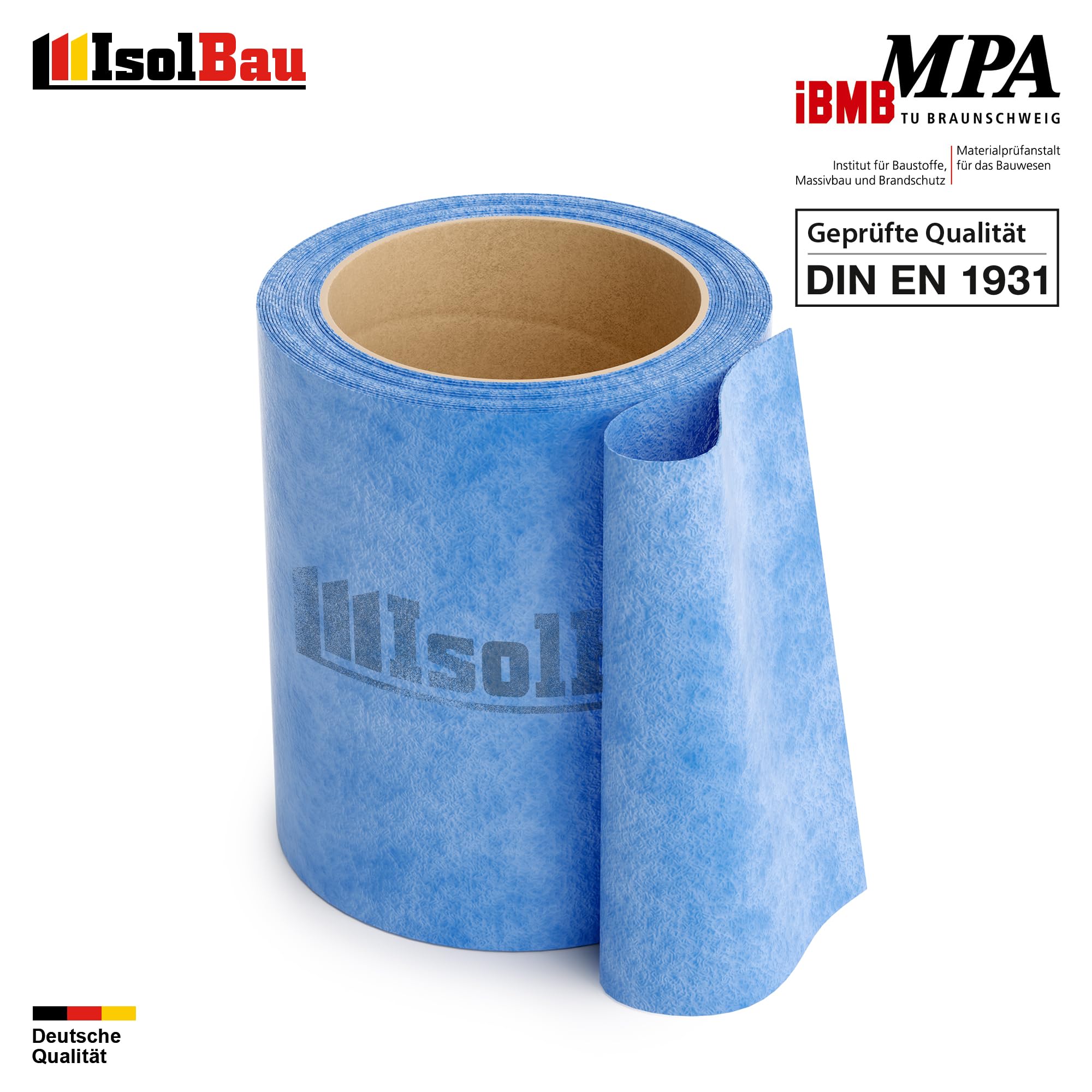 Isolbau Dichtband P3 Blau - 50 m Abdichtband Wasserdichtes Dichtungsband für Sanitär, Dusche, Bad und Fliesen, Balkon und Terrasse, Abdichtung für Innen- & Außenbereich - 120 mm
