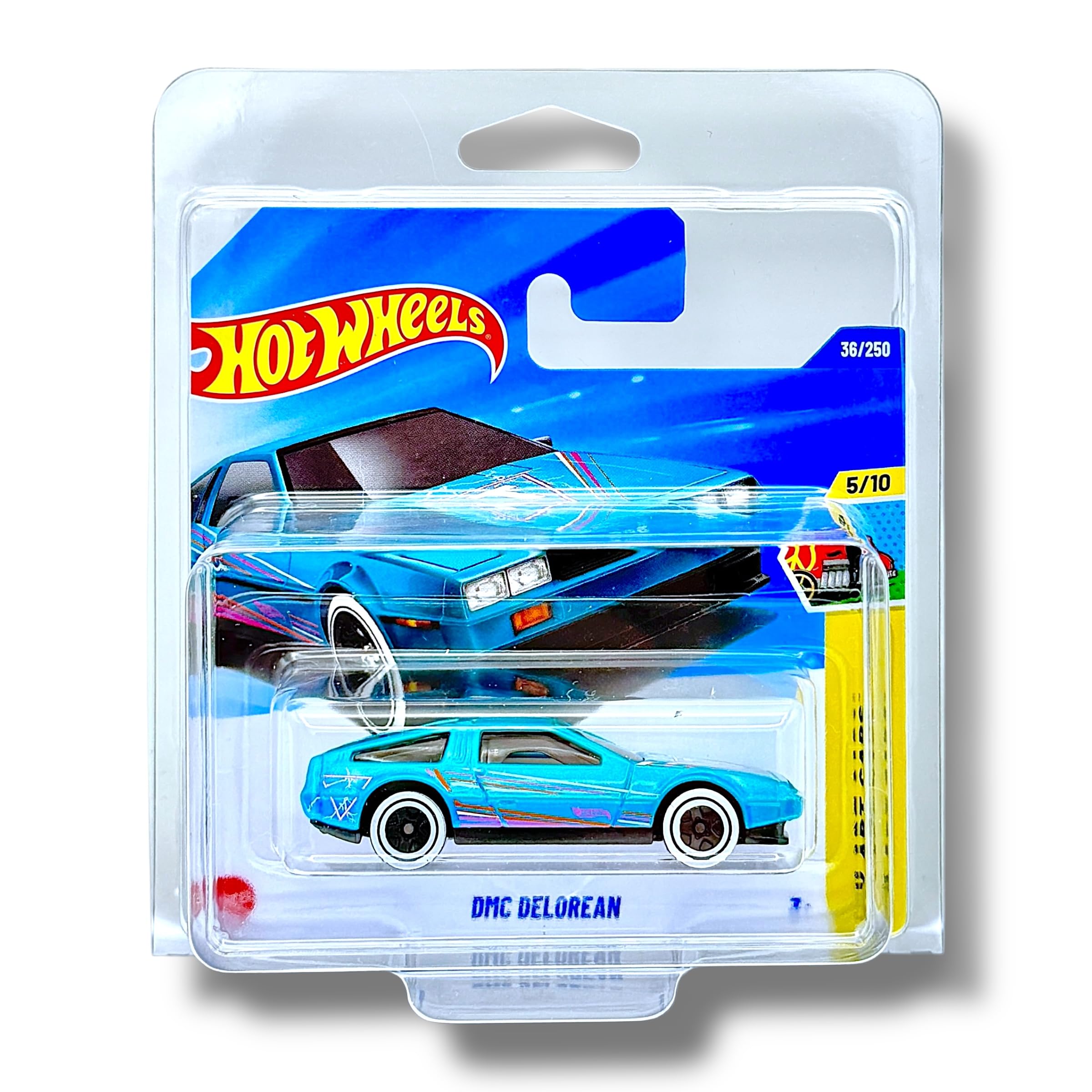 Hot Wheels DMC Delorean (Turquoise & White) 5/10 HW Art Cars, 2025-36/250 (Short Card)