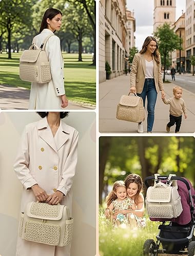 Miniatura 2 de Mochila para pañales, bolsa de bebé con cambiador, bolsa de pañales impermeable de viaje, artículos esenciales para recién nacidos, regalos de lujo