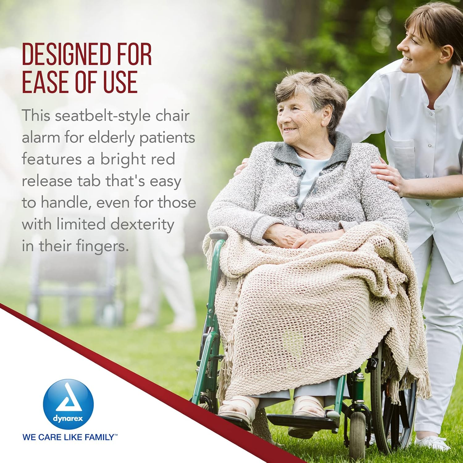 Dynarex Chair Alarm Seatbelts - Easy On & Off Wheelchair Belt for Monitoring - Chair Alarms and Fall Prevention for Elderly Patients - Compatible with Protech Monitor Devices, 1 Seatbelt