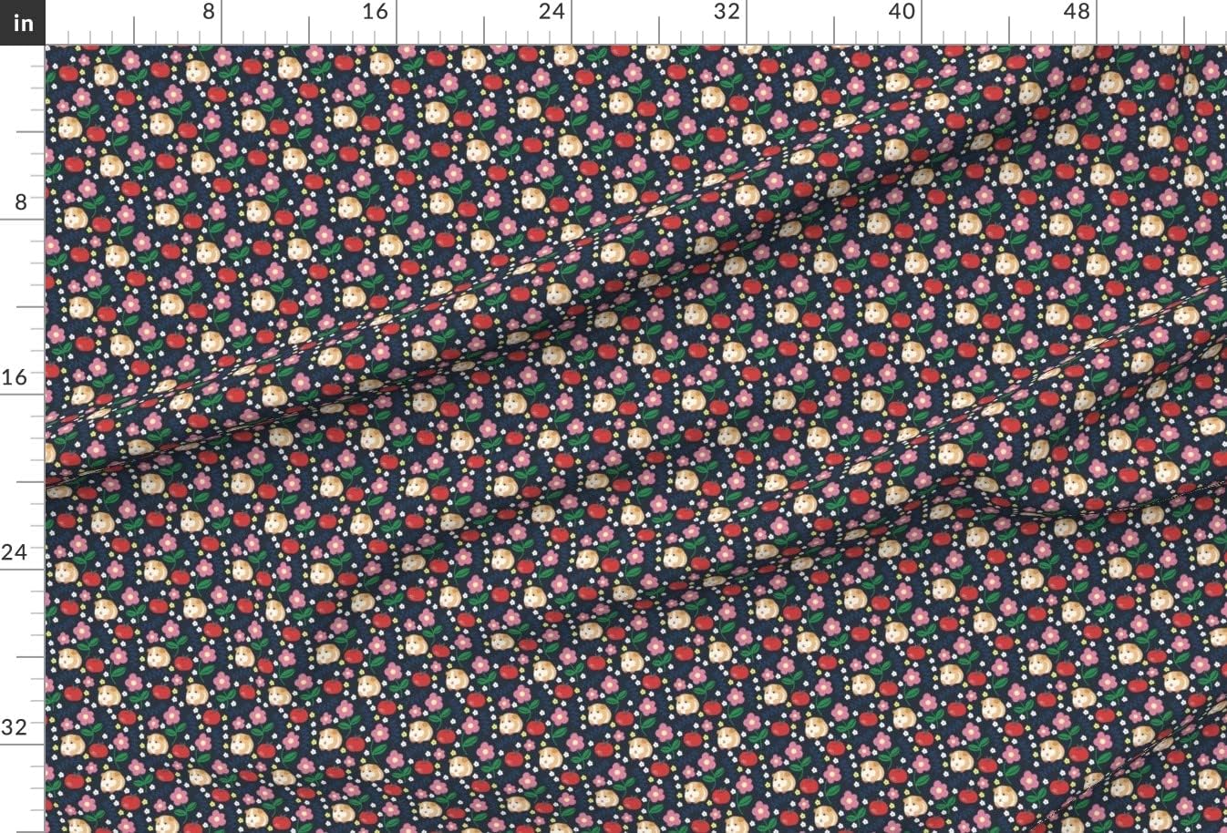 Spoonflower Fabric - Guinea Pigs Apples School Fruit Animal Printed on Minky Fabric by The Yard - Sewing Baby Blankets Quilt Backing Plush