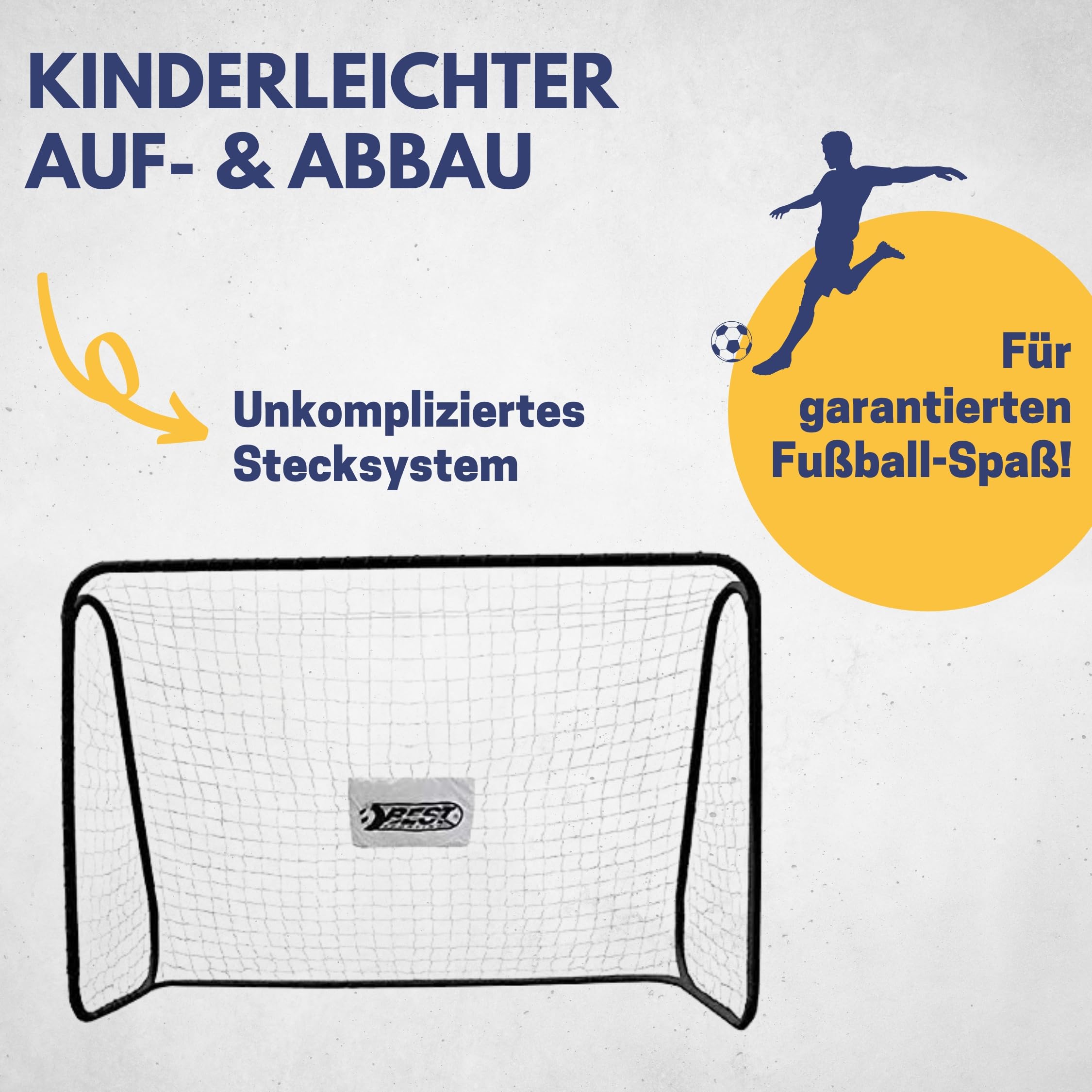 Best Sporting Fußballtor 300 x 205 x 120 cm in Schwarz I Fußball Tor mit Metallrahmen I Fußballtor für Kinder & Erwachsene I Fussballtore für Garten inkl. Heringe & Befestigungsseil