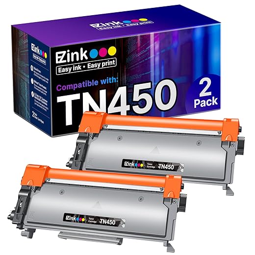 E-Z Ink (TM Compatible Toner Cartridge Replacement for Brother TN450 TN420 TN-450 TN-420 Compatible with HL-2270DW HL-2280DW HL-2230 MFC-7360N MFC-7860DW DCP-7065DN Intellifax 2840 2940 (2 Black)