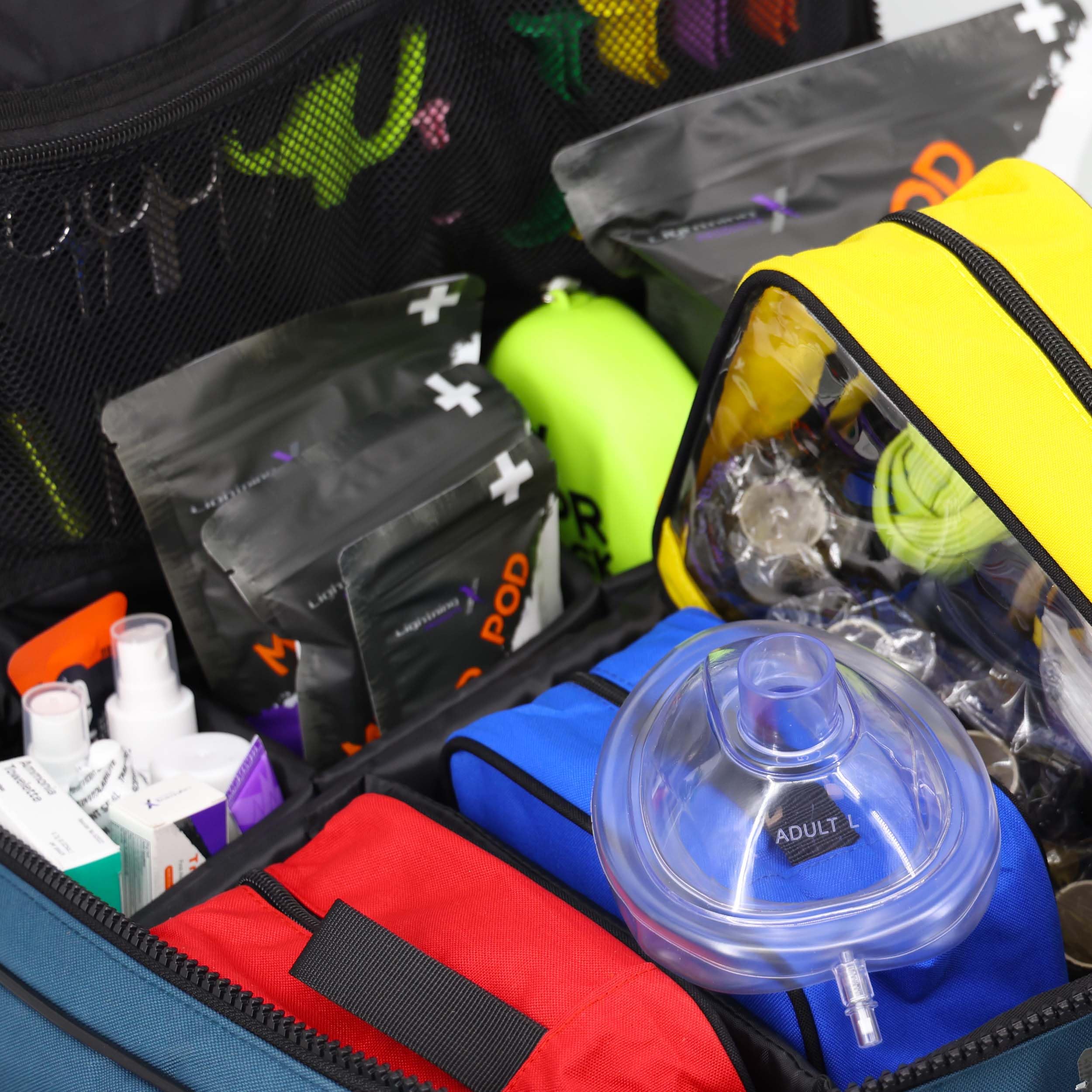 emt tackle box Lightning X Fully Stocked X-Tuff Modular Oxygen Trauma Bag w/Removable Organizer Pouches for EMS/EMT + First Responder Feel N Reel Dock Demon Fishing Rod ABS latches that seal Dock Demon:Texas Gold
