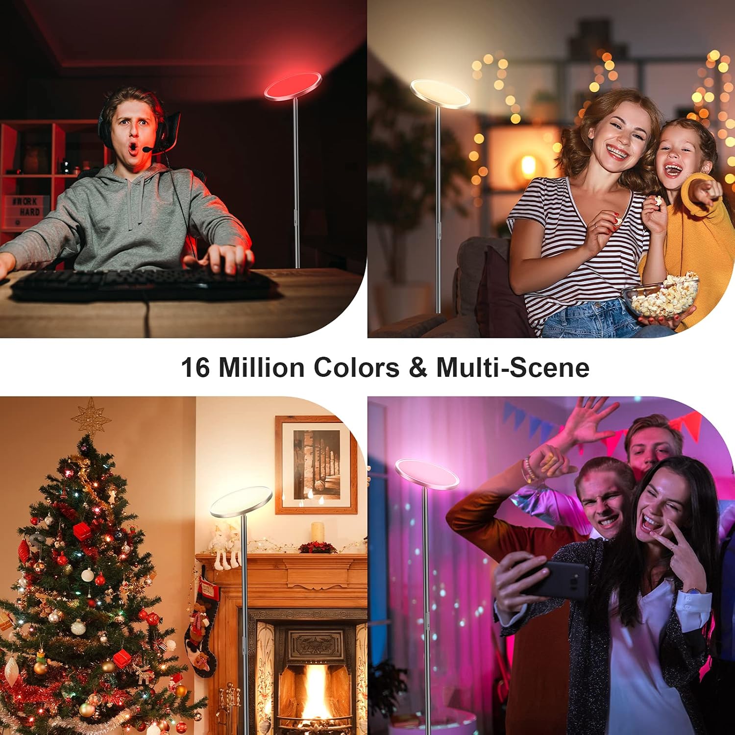 Promo 40% OFF LEPOWER LED Bright Floor Lamp, Smart Floor Lamp, Torchiere Standing Reading Light for Living Room, Bedroom, Office, Touch Dimmable Compatible with Alexa, Google Home