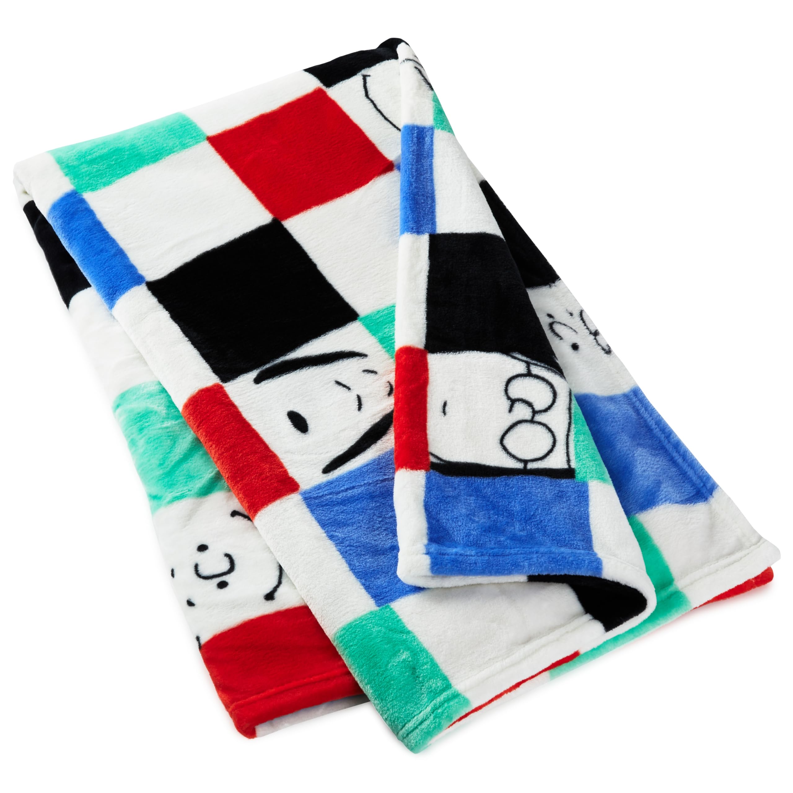 Hallmark Checkered PEANUTS Blanket, 152.4cm by 127cm, Multicoloured