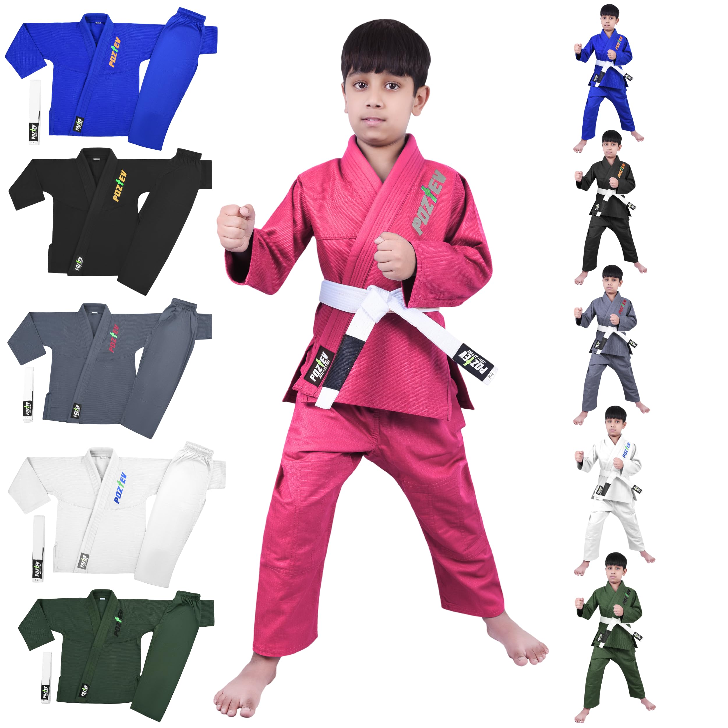 Kids Brazilian Jiu Jitsu Gi For Kids BJJ Gi Youth Grappling Kimonos Preshrunk Lightweight Martial Arts Uniform