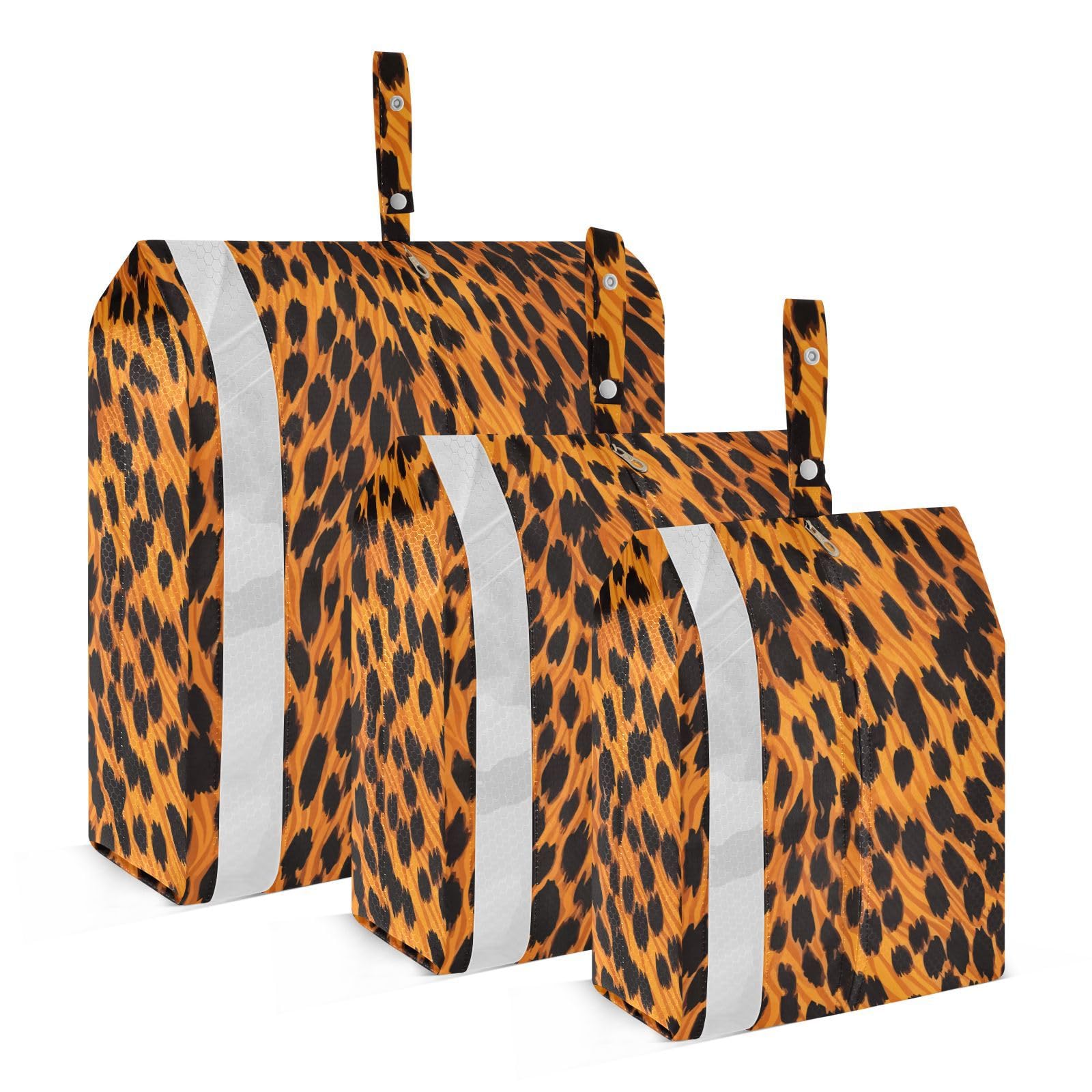 Tigers Pelz-Textur, Gelb, Schwarz, Orange, 3er-Set, Reiseverpackungswürfel für Koffer, wiederverwendbare Aufbewahrungstaschen für Reisen, Aufbewahrung, Büro, Aufbewahrung und Organisation Fashion