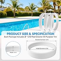 Vista 3 de Funmit Limpiador de piscinas - Pieza de repuesto para neumáticos multiusos, compatible con Polaris 280 360 180 380 C10 C-10, paquete de 3