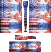 Retro USA Cuba Flag 3pcs Whole Body Decal Cover Sticker for PS5 Digital Edition for PS5 Console and Controller