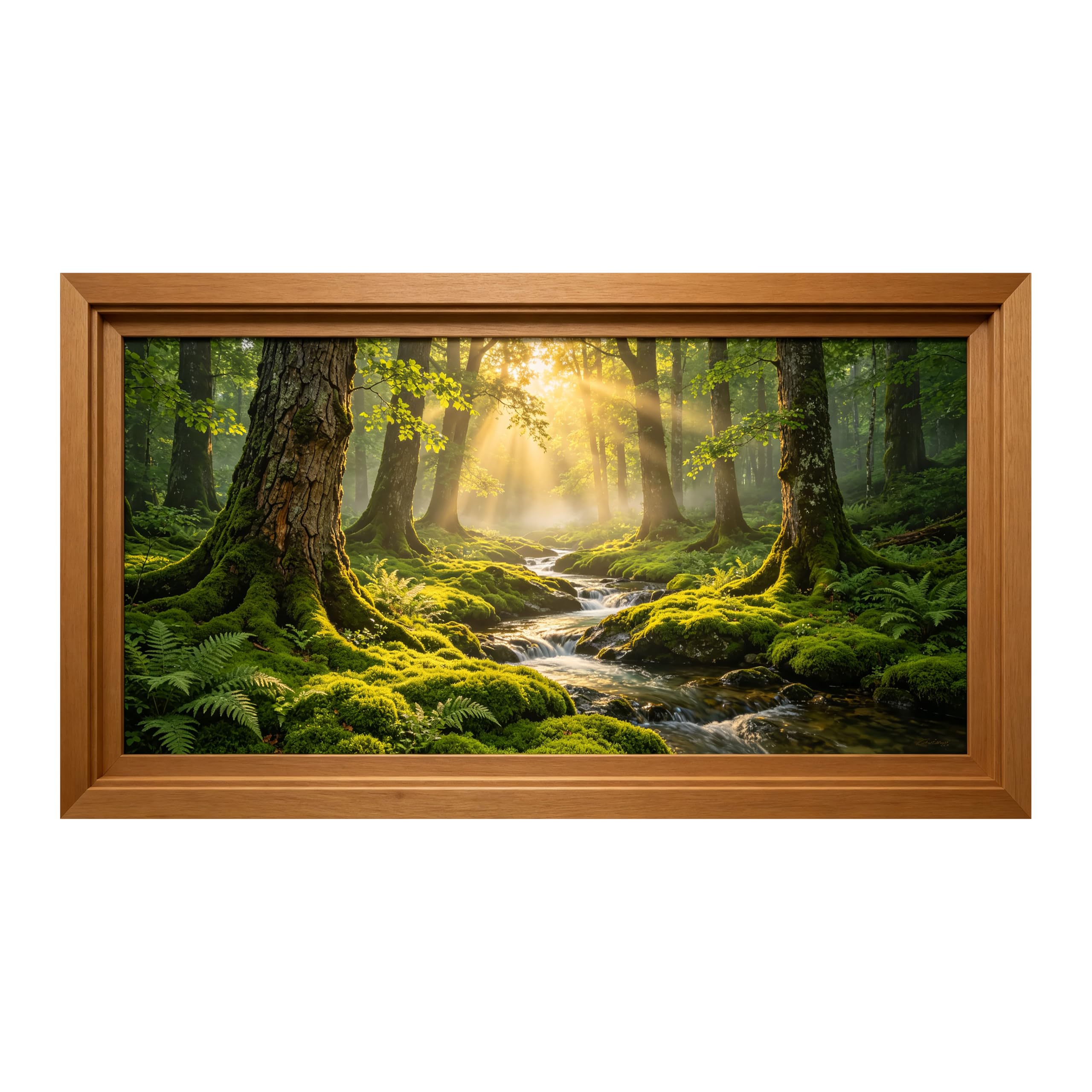 Yzpallescene Art260711147 3D Framed Wall Art Mystic Forest Stream Sunbeam Landscape Large Size Selfadhesive Removable Wall Decor Prints Artwork For Living Room Bedroom Office