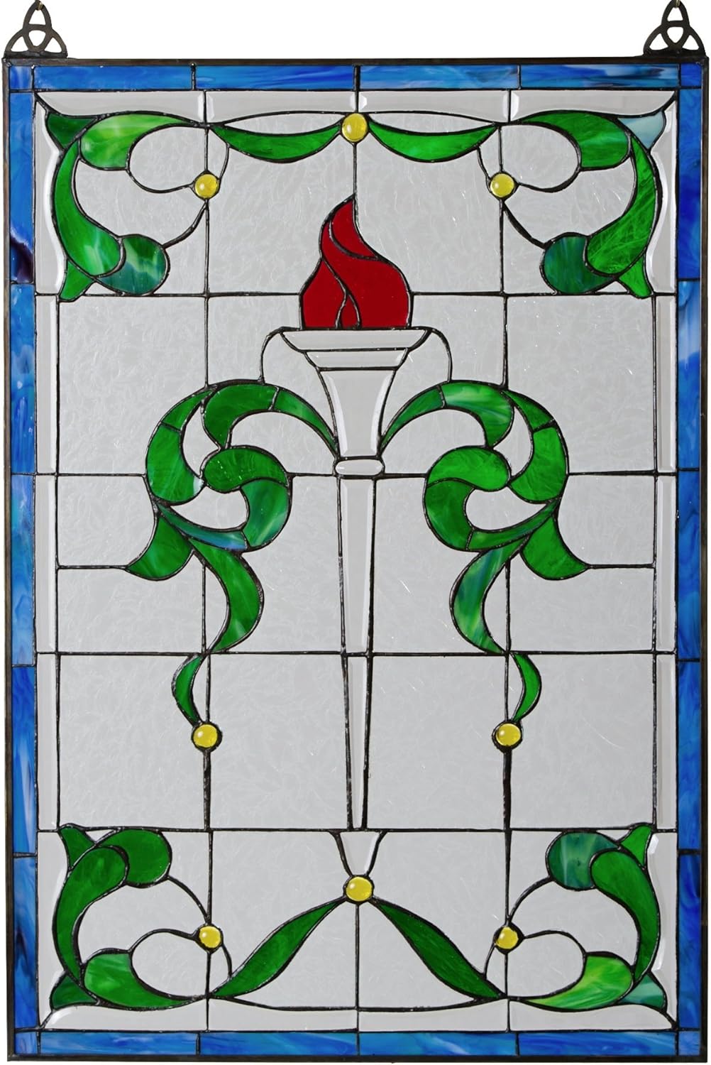 Beveled Torch Stained Glass Window (MFX20) Home & Kitchen