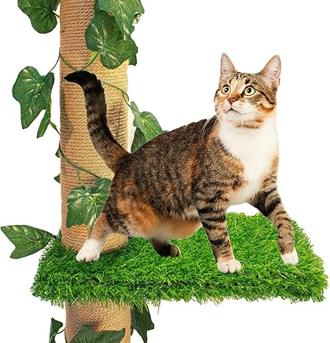 Miniatura 2 de Downtown Pet Supply - Torre de poste rascador para gatos - Árbol alto para gatos y cuerda de sisal - Árbol para gatos de 4 niveles con mecanismo de