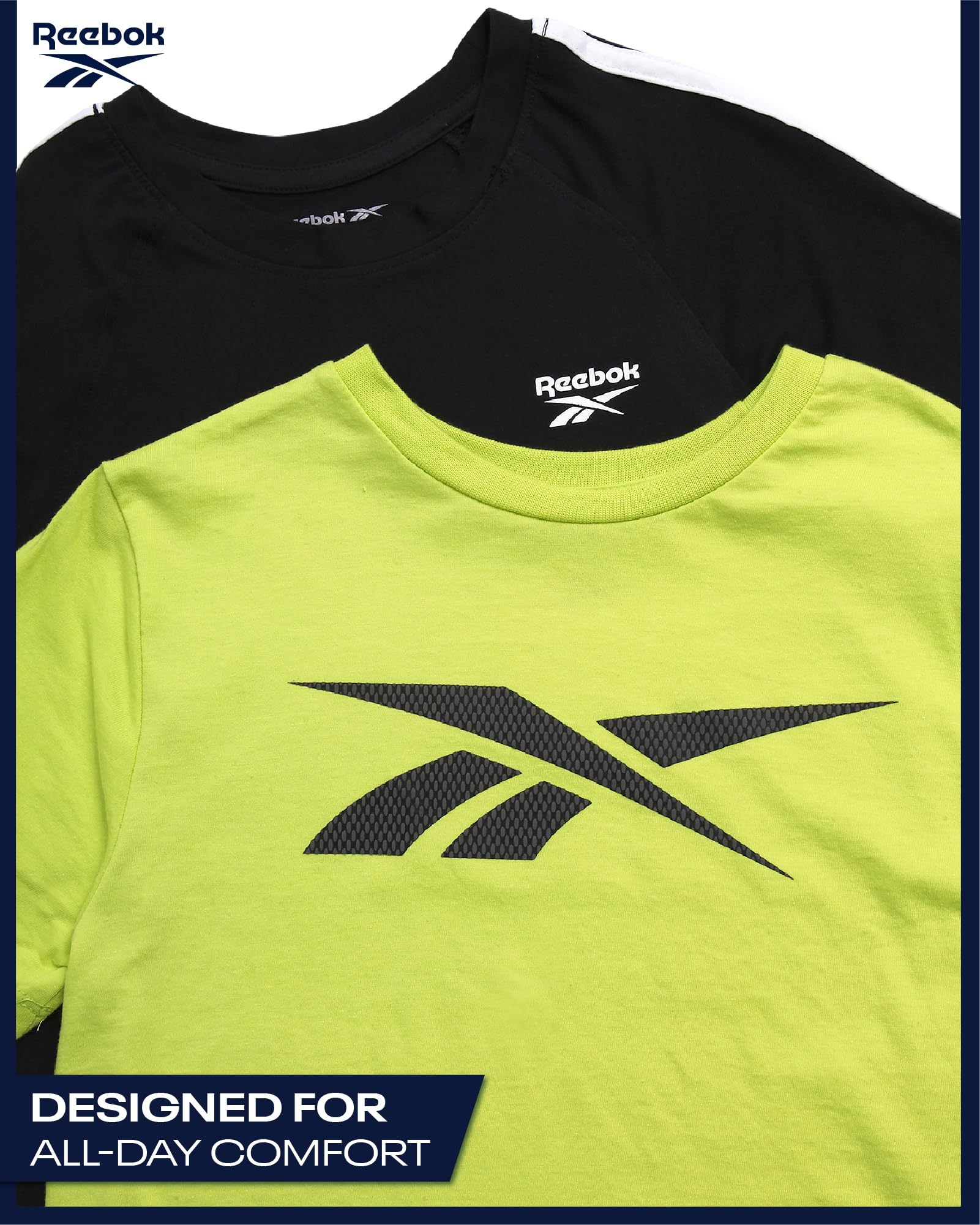 Reebok - Sommer 3-teiliges Short-Set mit 2 Oberteilen und Shorts, Activewear für kleine Jungen und Kleinkinder