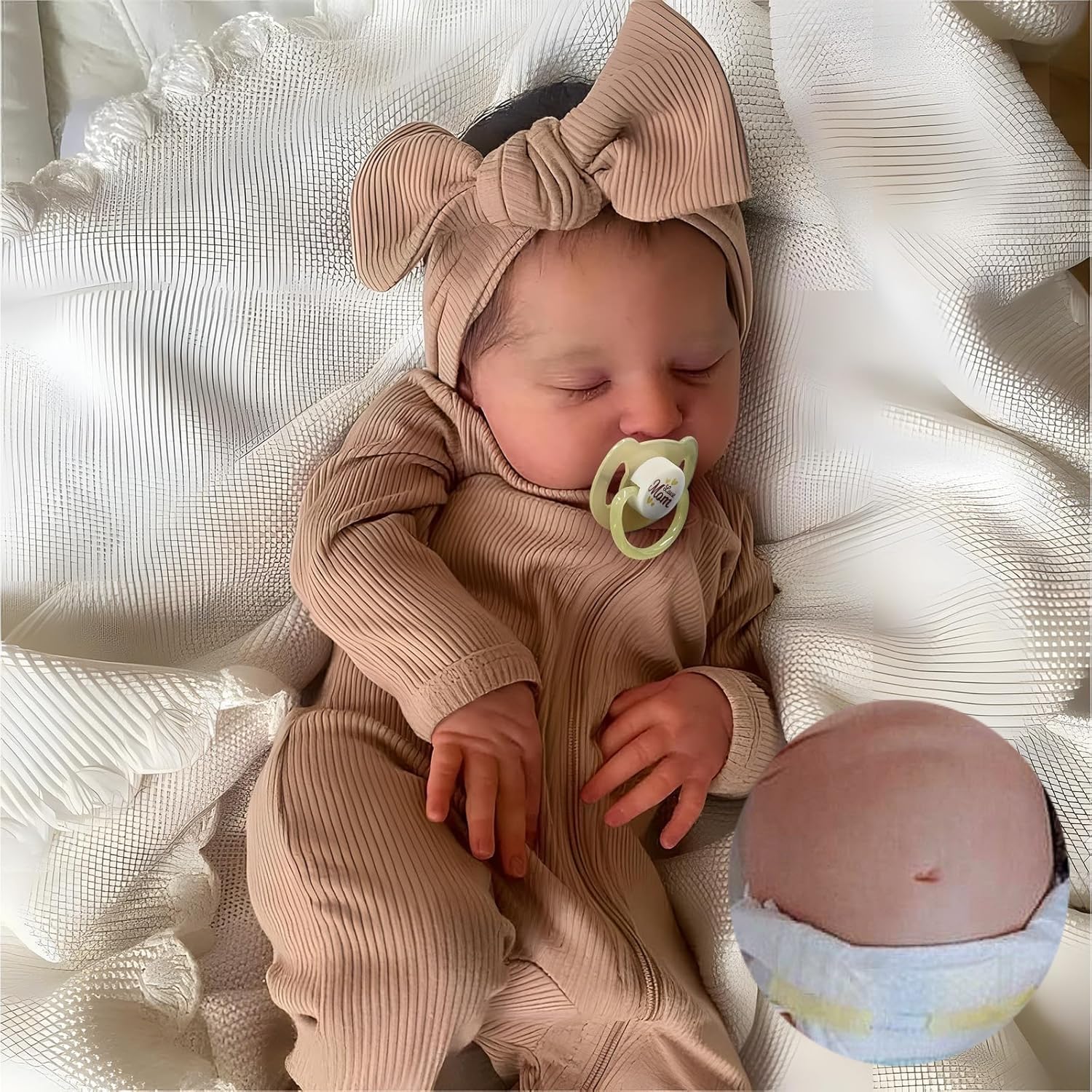 Reborn Babypuppen 20 Zoll Lebensechte Babypuppe Wiedergeboren Puppe Mädchen Weicher Vinylkörper Realistische Neugeborene Reborn Babys Sieht Wie EIN echtes Baby Handgemachte Puppen für Kindergeschenke
