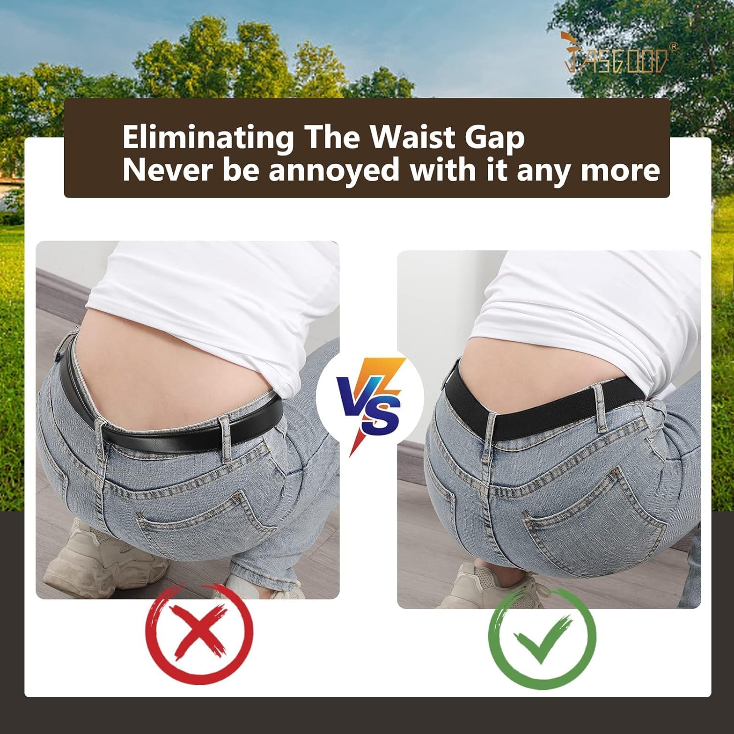 JASGOOD 3/4/5/6 Pack Women Adjustable Crop Top Band Sweater Tuck Band Invisible Strap Belts Elastic Belt For Shirts - Image 6