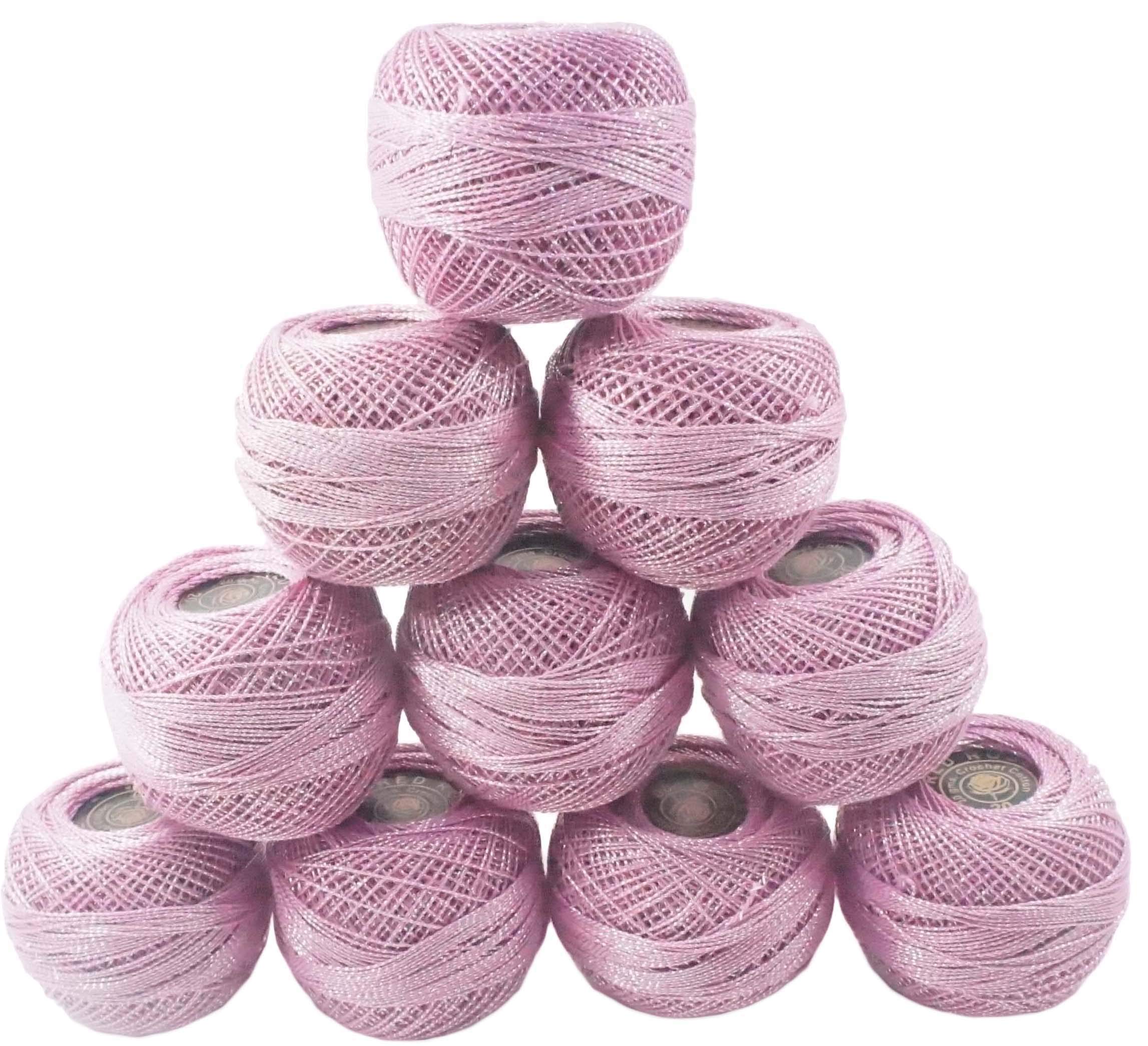 ABN EXPORTSMercerized Cotton Yarn Hand Knitting Lace Crochet Thread Yarn Skeins Set of 10 Balls