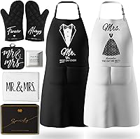 Vista 1 de Mr & Mrs - Delantales para pareja, aniversario, despedida de soltera, boda, compromiso, regalos de Navidad para parejas, juego de regalo de cocina